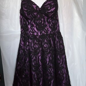 Guess Purple and Black Dress with Lace Detail